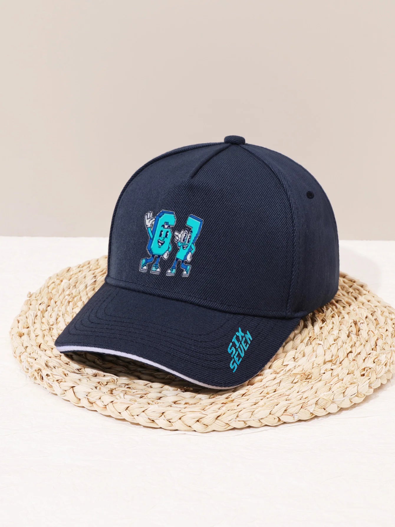 1 Piece of 67-Pixel Cartoon Patterned Cool Baseball Cap