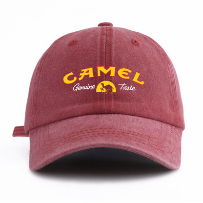 Camel Print Washed Baseball Cap For Adults, Minimalist Retro Style Casual Soft