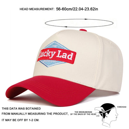Unisex Lucky Lad Letter Embroidery Baseball Caps Spring and Autumn