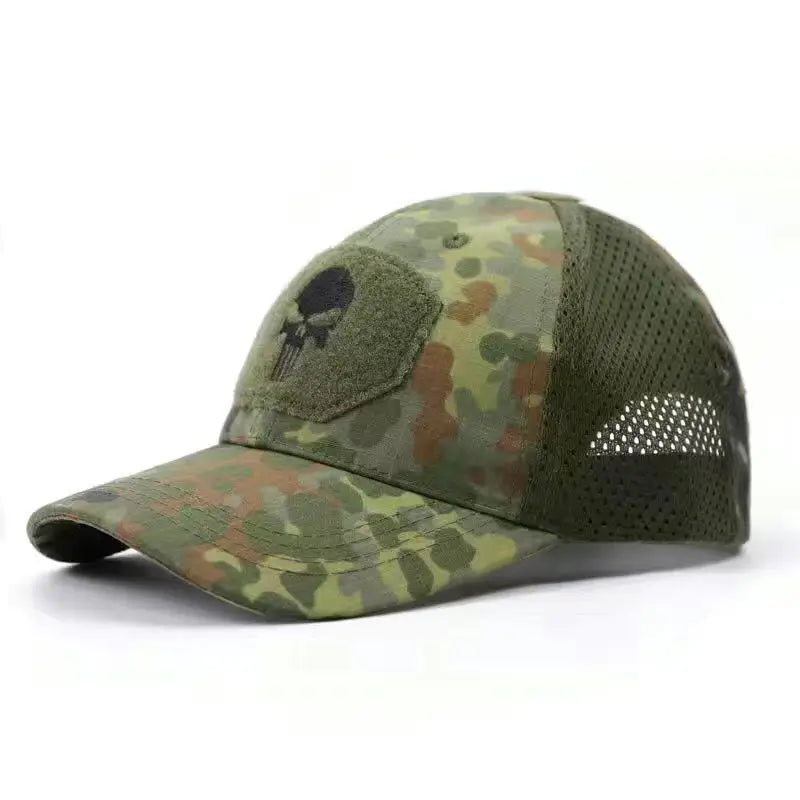 2024 New Summer Camouflage Skull Baseball Mesh Cap