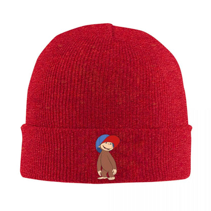 Anime Curious George Monkey Warm Knitted Cap Winter Knit Bonnet Hat