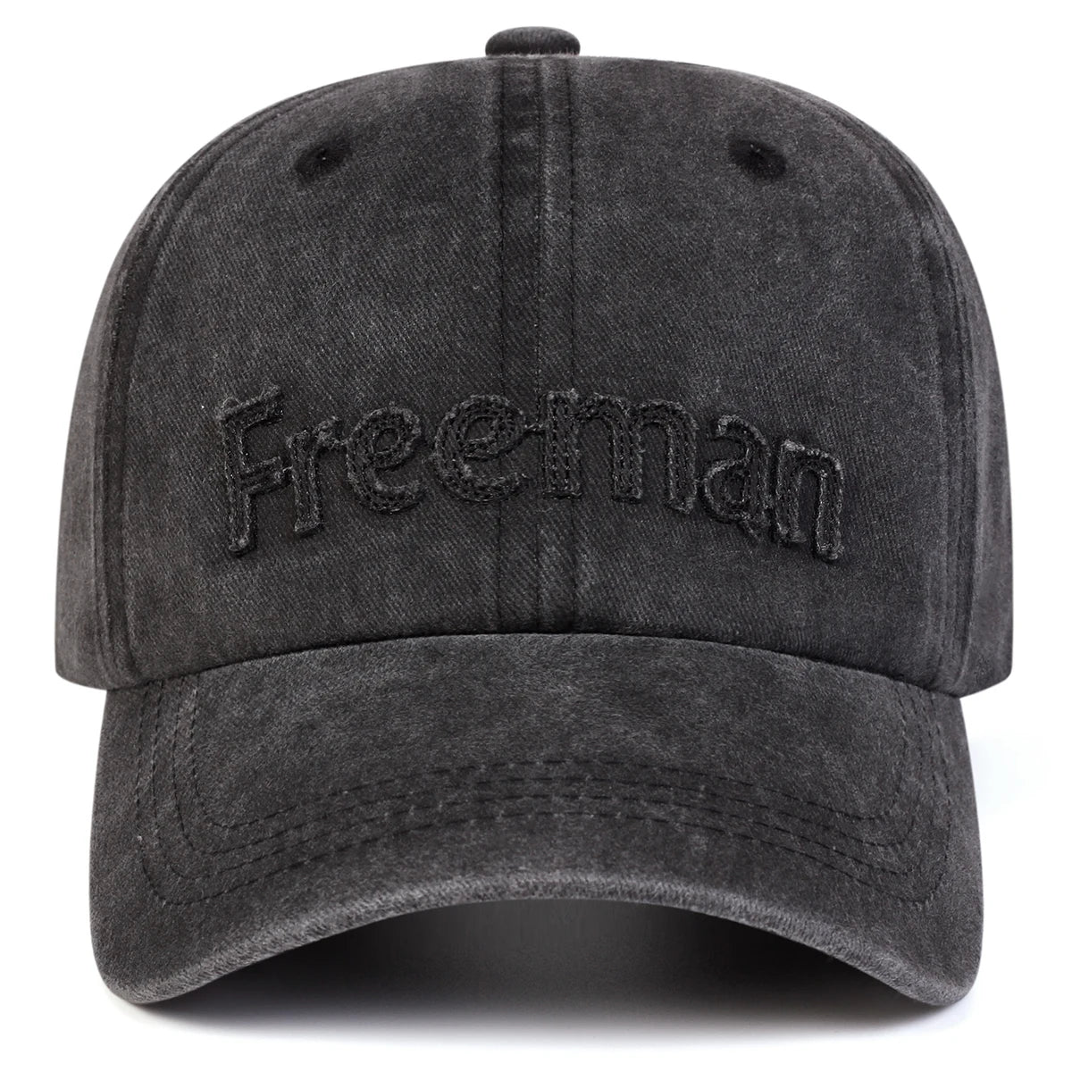 Unisex Freeman Letter Embroidery Washed Baseball Cap Spring Autumn