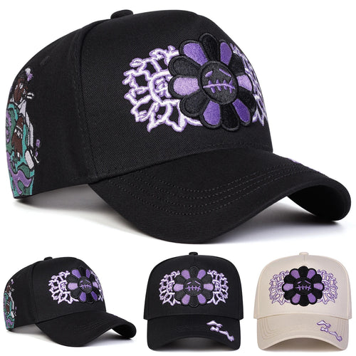 Unisex Sunflower Embroidery Baseball Caps Spring Autumn Sports Cap