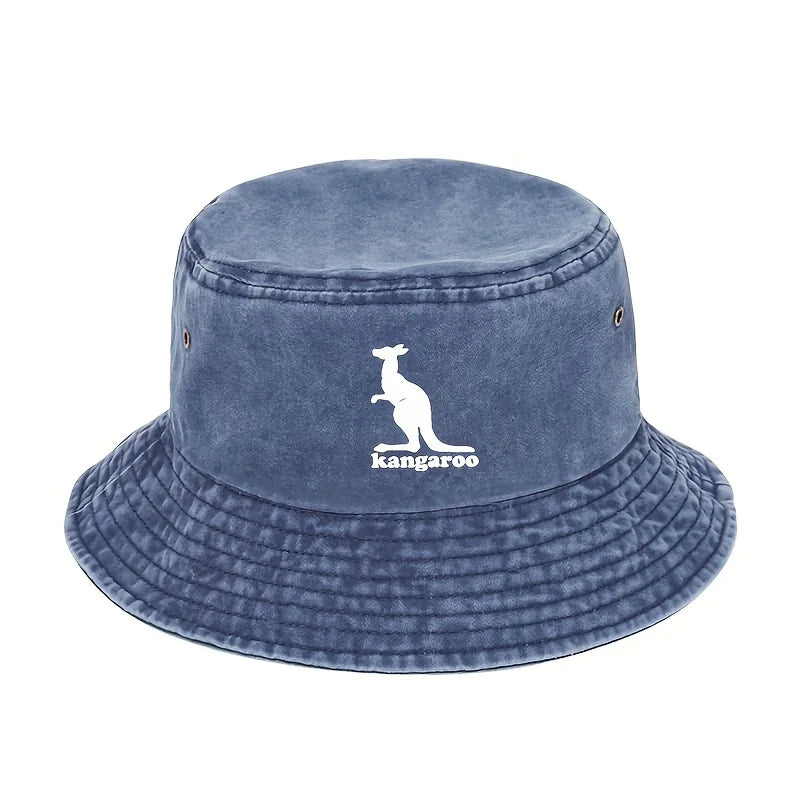 Creative Kangaroo Pattern Sunshade Bucket Hat Perfect For Travel And Outdoor Activities