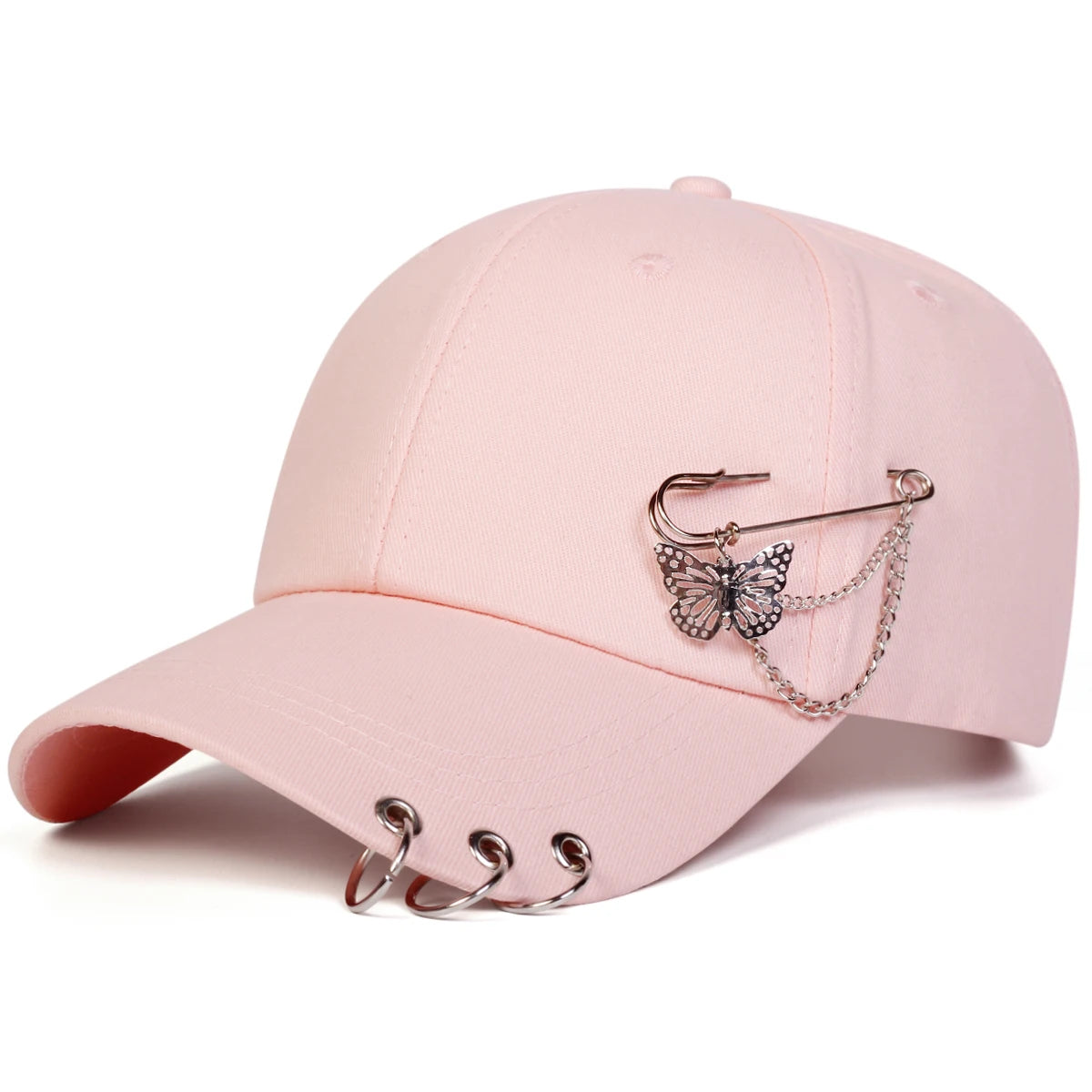 Unisex Butterfly Iron Ring Baseball Caps Spring Autumn