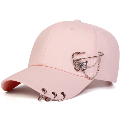 Unisex Butterfly Iron Ring Baseball Caps Spring Autumn