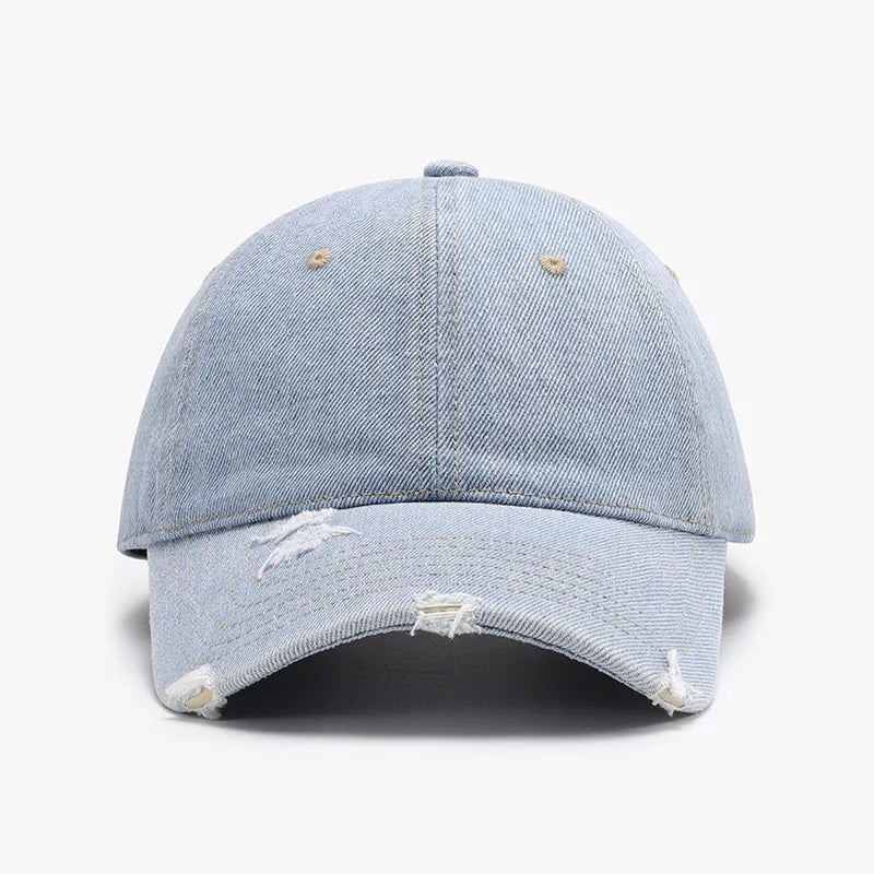 Unisex Washed Soft Top Vintage Curved Brim Distressed Baseball Cap