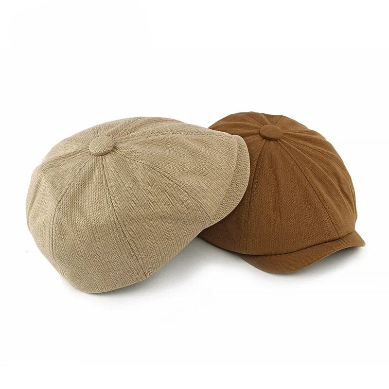 Spring Polyester Print Warm Newsboy Caps