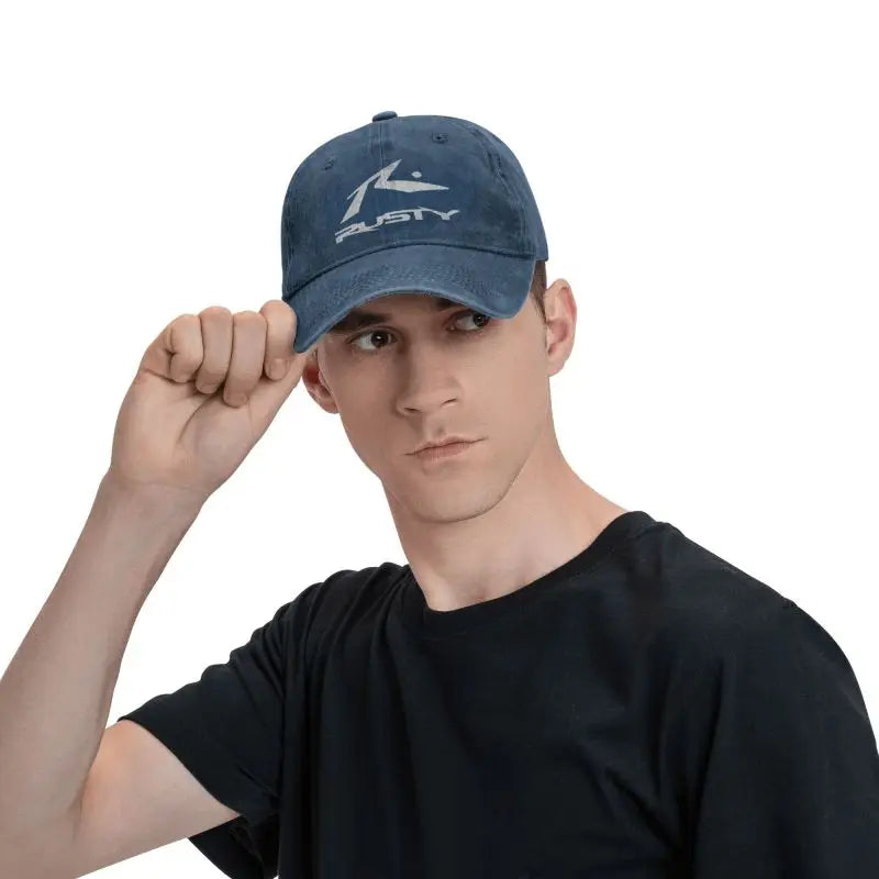 Rusty Print Baseball Caps Classic Cotton Distressed Washed Headwear for Men Women