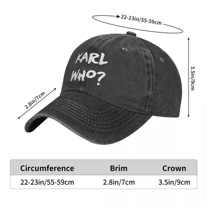 Vintage Karl Who Slogan Baseball Cap Unisex Style