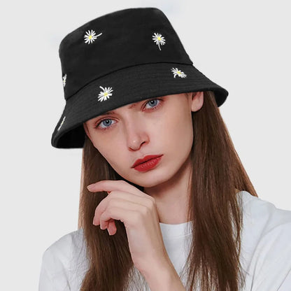 Women's Fisherman Cap Flower Reversible Bucket Hat