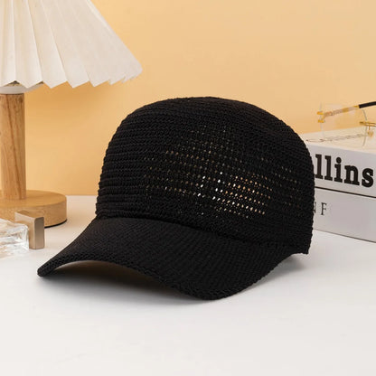Adjustable Korean Style Knitted Hollow Out Baseball Cap