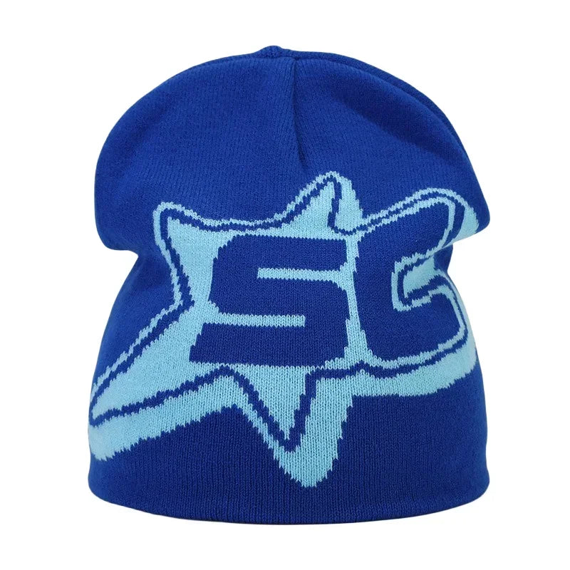 Y2K Letter Knitted Winter Autumn Beanie Cap Men Women