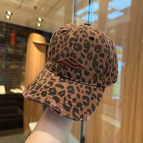 Leopard Print Baseball Cap Unisex Sports Cap for Women Men