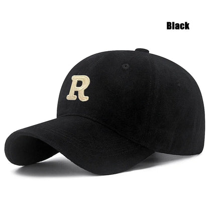 Unisex Korean Version Big Head Circumference Three-Dimensional R Letter Cotton Embroidered Baseball Cap