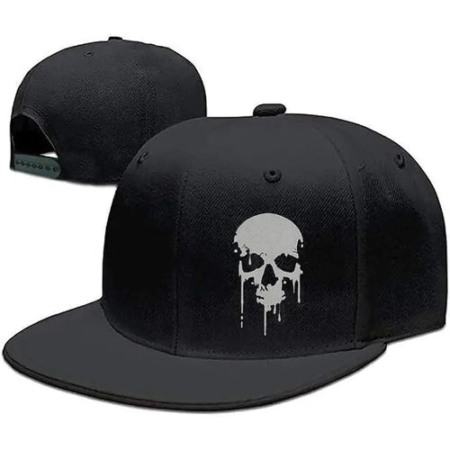 Flat Bill Hats For Men Snapback Skull Hats Black Hat For Teen Boys Skateboard Hats Baseball Cap
