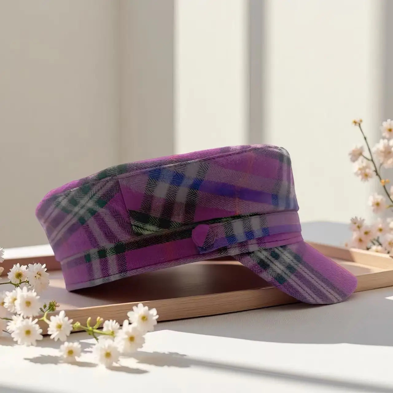 New Sweet Violet Polyester-Cotton Captain Hat