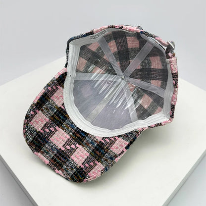New Men Women Check Houndstooth Color Block Baseball Hats