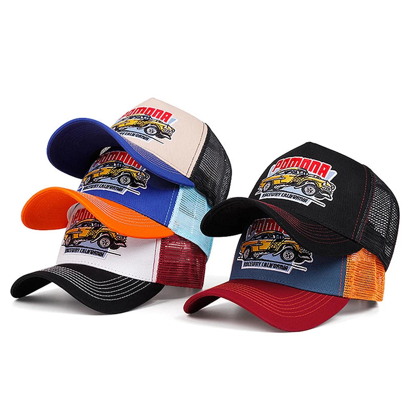 Personalized Creative Mesh Hat Pomnna Car Embroidery Baseball Hat