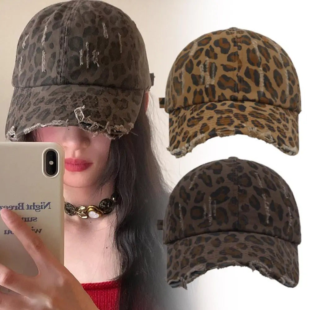 Unisex Leopard Print Baseball Caps Spring Autumn Outdoor
