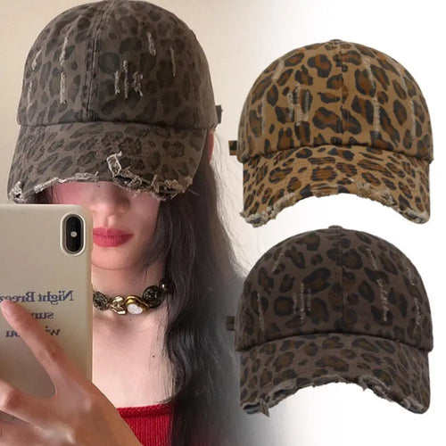Unisex Leopard Print Baseball Caps Spring Autumn Outdoor