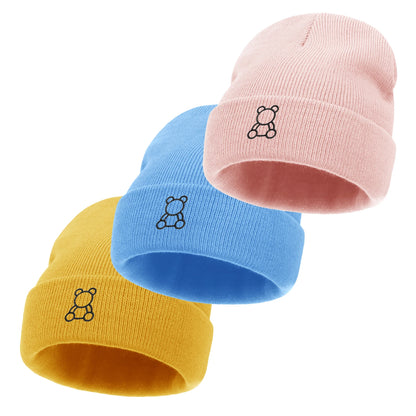 Baby Hat Children's Newborn Embroidery Knitted Hat Cute Little Bear Children's