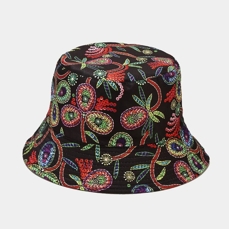 Fashion Plant Printing Pattern Fisherman Hat Spring and Summer