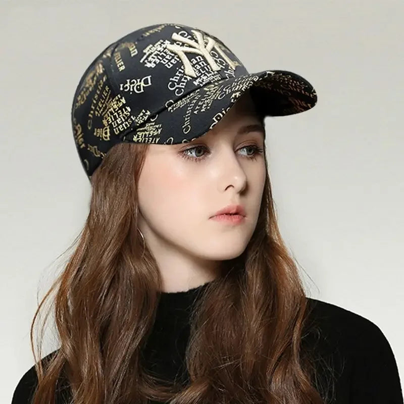 Baseball Cap Full Print Letters Embroidery Casual Wind Hat Fashion Men and Women