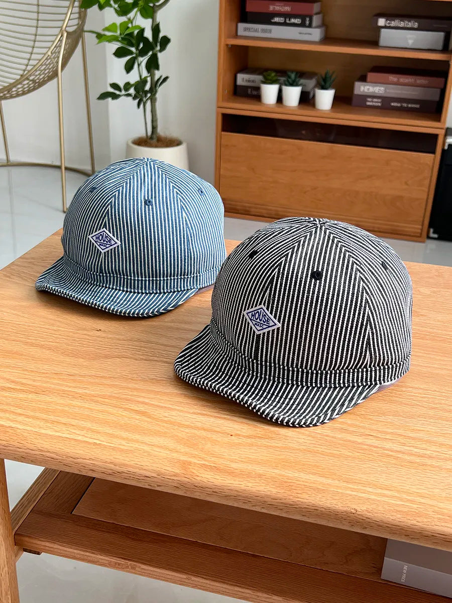 Striped Hip-Hop Short Brim Couple's Baseball Cap