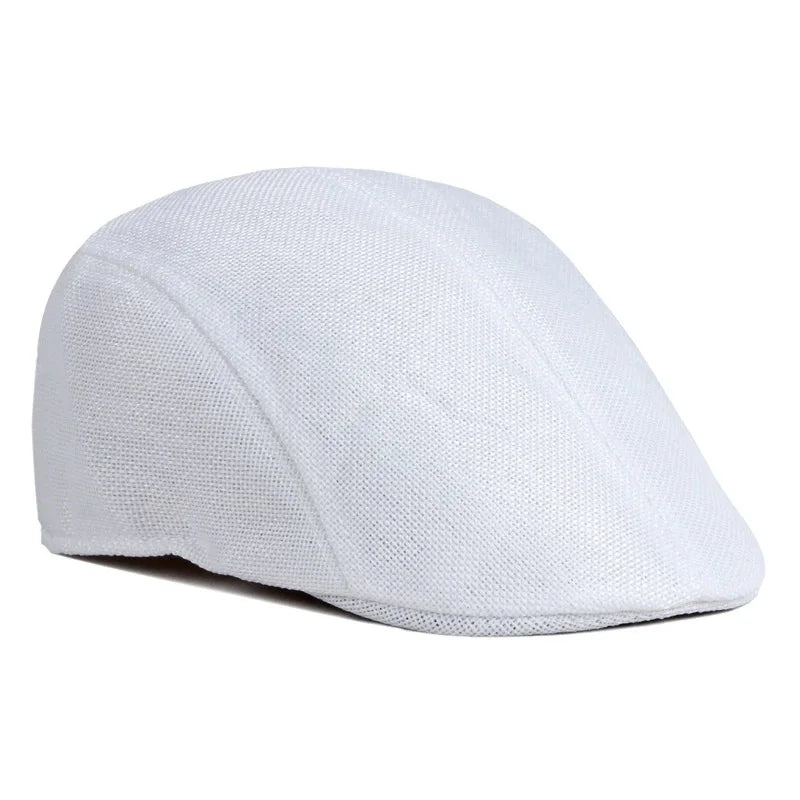 Men's Simple Light Plate Imitation Linen Beret British Retro