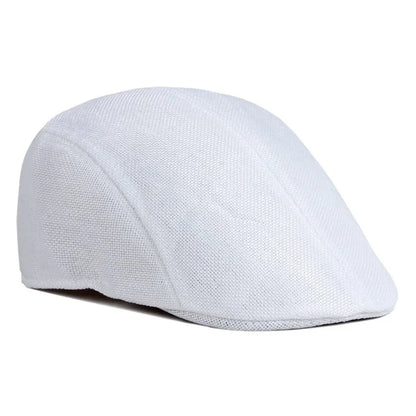 Men's Simple Light Plate Imitation Linen Beret British Retro