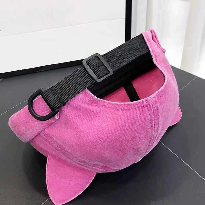 Cute Sweet Cat Ears Brimless Hat Personality Casual Solid Color Beanie Hat Cotton