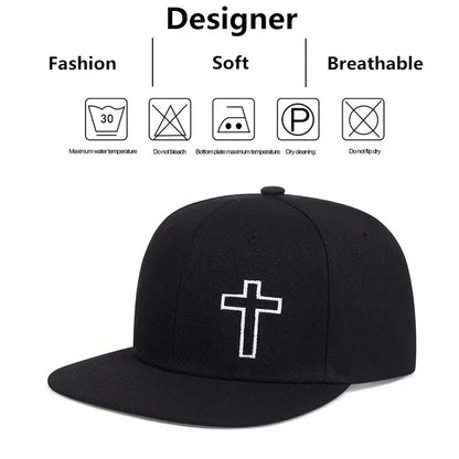 Unisex Cross Embroidery Hip-Hop Hats Outdoor