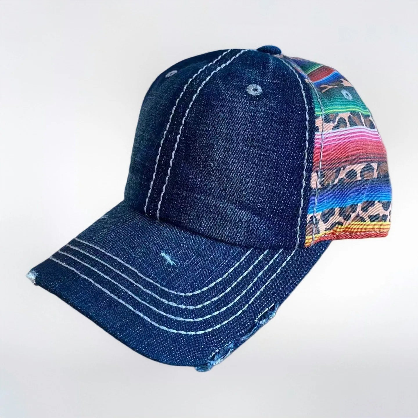 Distressed Denim Washed Baseball Cap