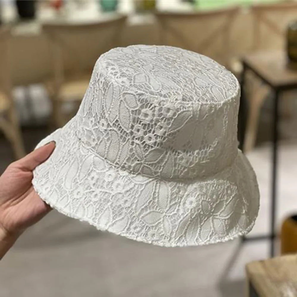 Ladies Summer Hollow Breathable Bucket Hat Mesh Basin Hats
