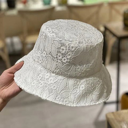 Ladies Summer Hollow Breathable Bucket Hat Mesh Basin Hats