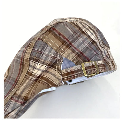Four Seasons Cotton Stripe Print Newsboy Caps Flat Peaked Cap Men And Women