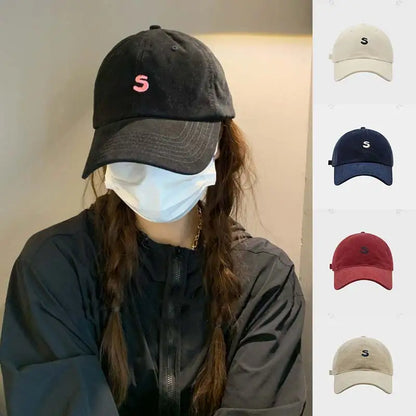 Simple Embroidery Peaked Cap Unisex Sun Hat