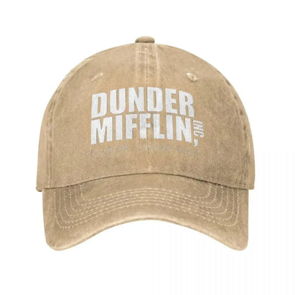 Classic Dunder Mifflin Logo Baseball Caps Men Women Distressed Denim Washed Sun Cap