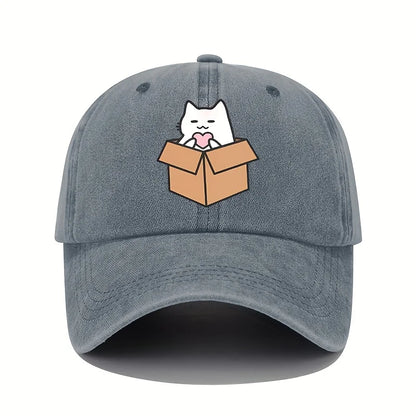 Cute Cat Printed Pattern Baseball Hat Cute Style Men's and Women's