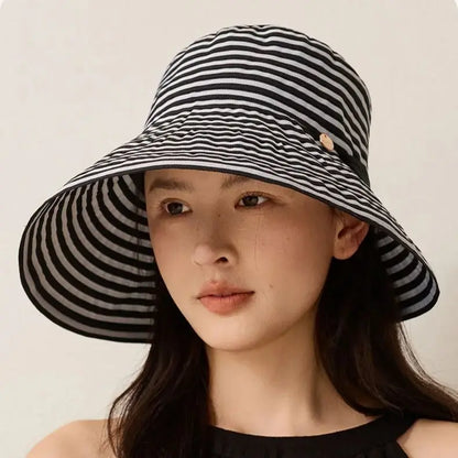 Striped Sunglasses Hat Versatile Sun Hat