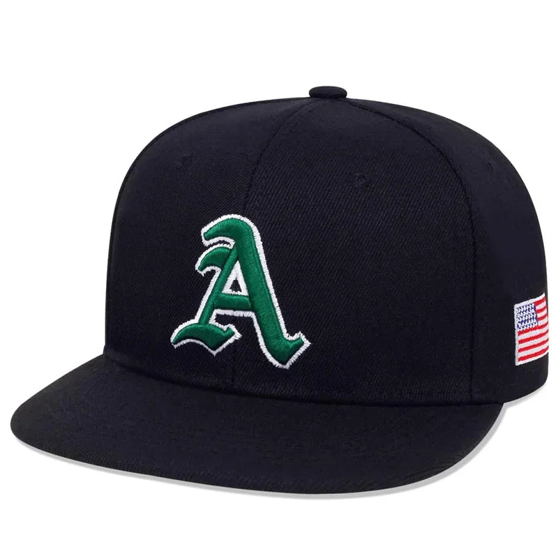 Unisex Gothic A Letter American Flag Embroidery Hip-Hop Hats