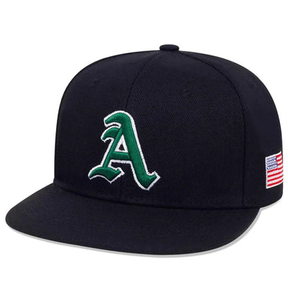 Unisex Gothic A Letter American Flag Embroidery Hip-Hop Hats