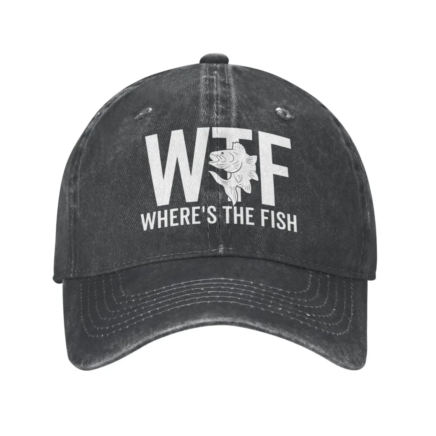 WTF Where's The Fish Hat Women Baseball Hat Graphic Cap Men’s For Cap