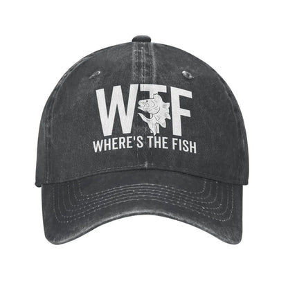 WTF Where's The Fish Hat Women Baseball Hat Graphic Cap Men’s For Cap