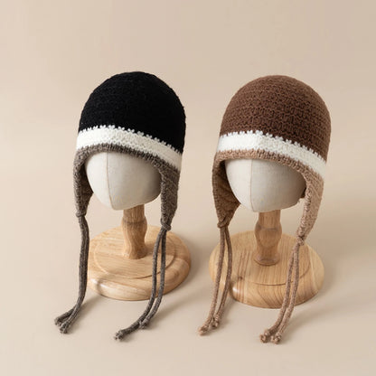 Autumn Winter Kids Knitted Earmuff Beanie Baby Outdoor