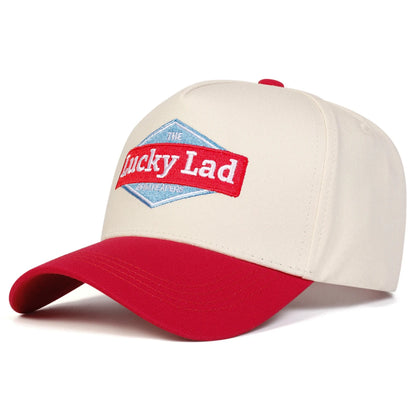 Unisex Lucky Lad Letter Embroidery Baseball Caps Spring and Autumn