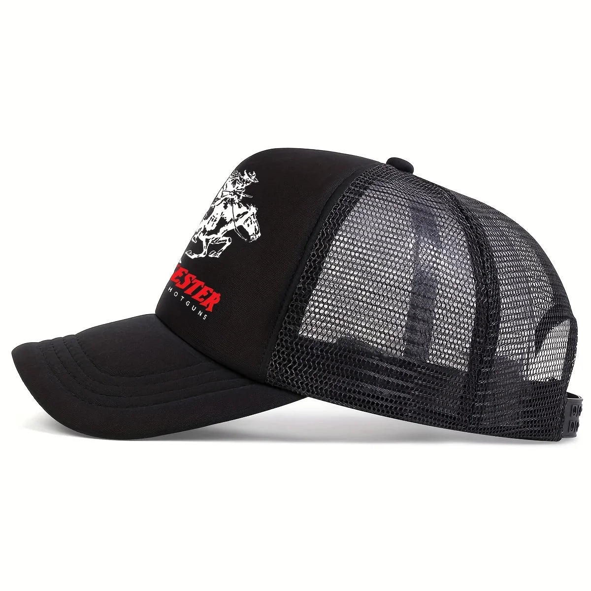 Winchester Printed Half Mesh Baseball Cap Unisex Vintage Style Outdoor Sun Hat