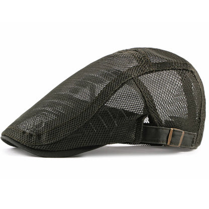 Men Women Breathable Mesh Trucker Cap Solid Plain Ivy Flat Cap Male Female Berets