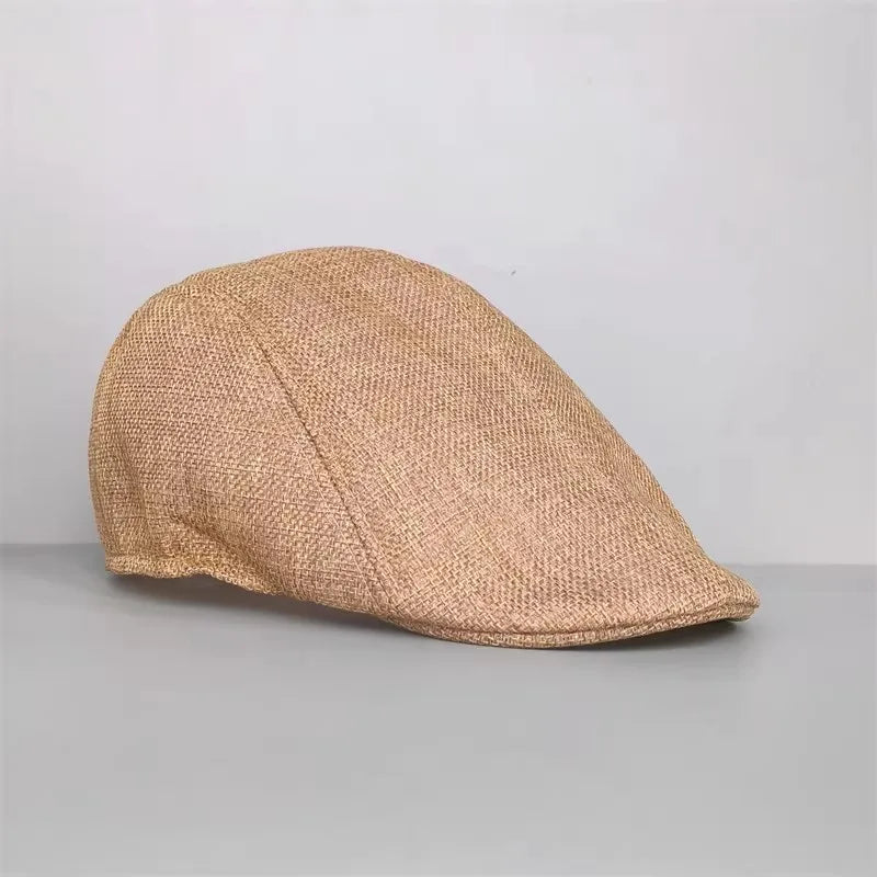 Breathable Linen Cotton Beret Hat Fashion Lightweight Beret Caps